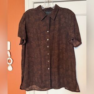 Vintage 100% Silk Button Down